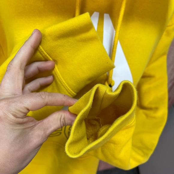 Reebok gold white kangaroo pocket hoodie long sleeve cotton sweatshirt size M - Picture 10 of 17